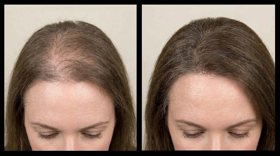 Priya M., 49 — hairline, before and after 90 days